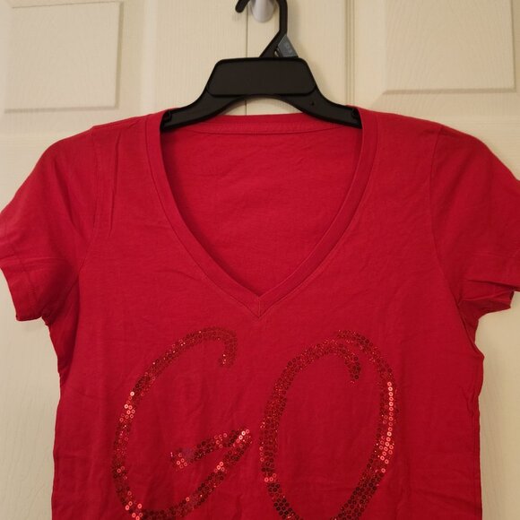 Ohio State Buckeyes Red T-Shirt With Sequin "Go Bucks" Design XL 100% Cotton - Picture 3 of 6